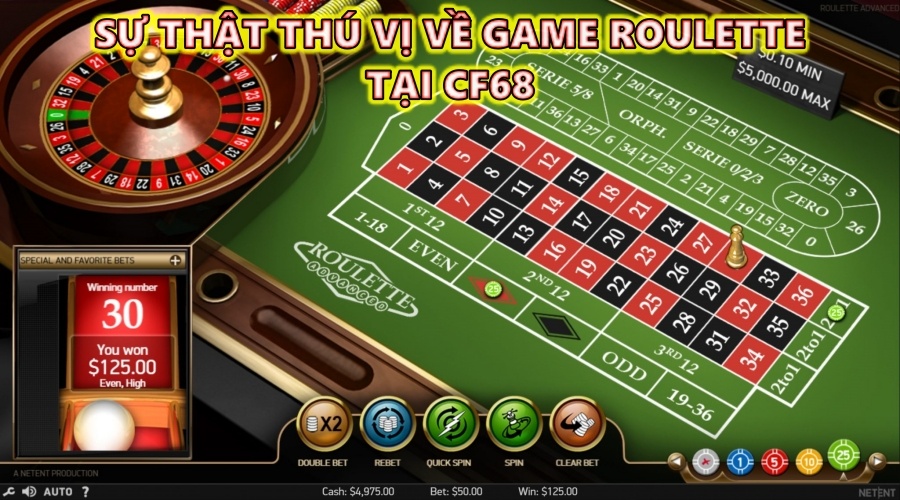 Game Roulette - Sự thật thú vị về game Roulette tại CF68