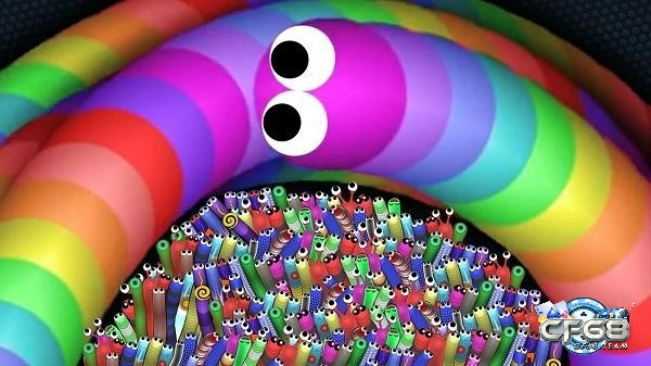 Slither.io có đồ họa khá đơn giản nhưng giao diện bắt mắt