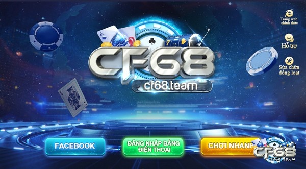 Giao diện cổng game đổi thưởng tiền mặt Cf68.vin8 