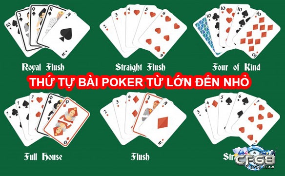 Thứ tự bài poker từ lớn đến nhỏ