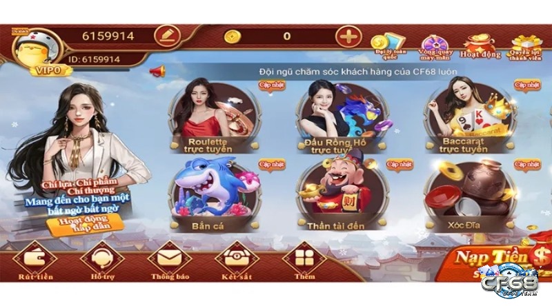 Kho game hấp dẫn tại CF68.VIP  