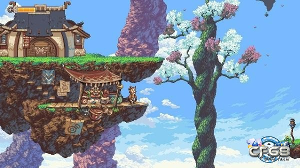 Owlboy thuộc thể loại game phiêu lưu với đồ họa 2D và nét vẽ quen thuộc