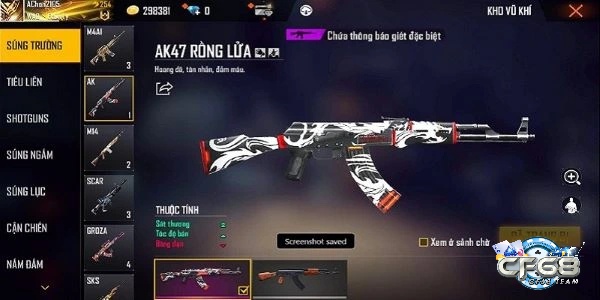 Súng trường AK47 sát thương cực khủng