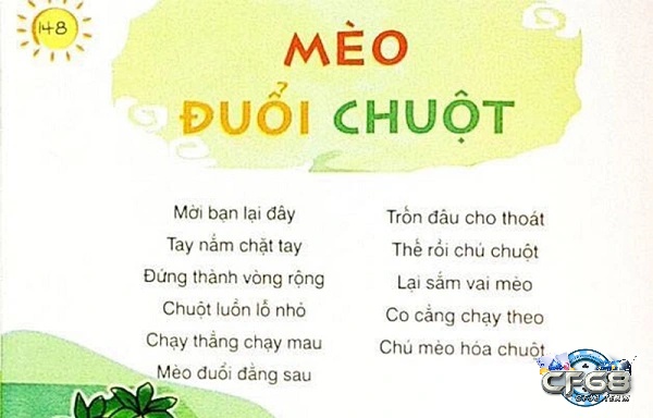 Bài đồng dao của trò chơi mèo bắt chuột dễ học thuộc