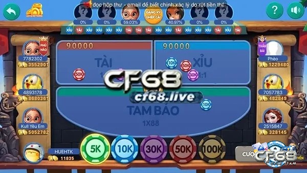 Trải nghiệm chơi game tài xỉu tại CF68