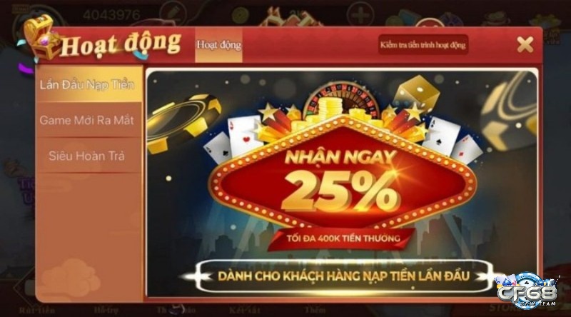 Những lưu ý cần chú ý khi nhận ưu đãi vong quay man man tại CF68