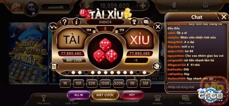 Chơi game tài xỉu siêu đơn giản tại nhà cái Cf68 