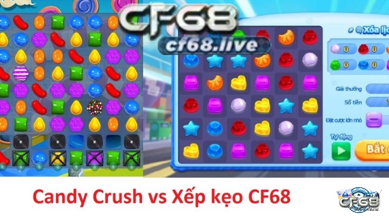 Trải nghiệm chơi candy crush tại Cf68