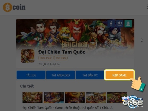 Nap game trên trang web chính thức