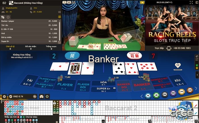 Đánh bài baccarat chất lượng tại CF68