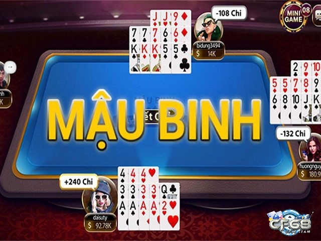 Mau binh online là biến thể của trò chơi đánh bài 52 lá