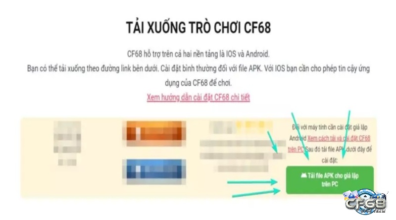 Tải game cho may tinh app CF68 trên máy thông qua trình giả lập