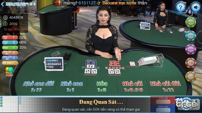 Vì sao nên chơi trò chơi baccarat tại Cf68