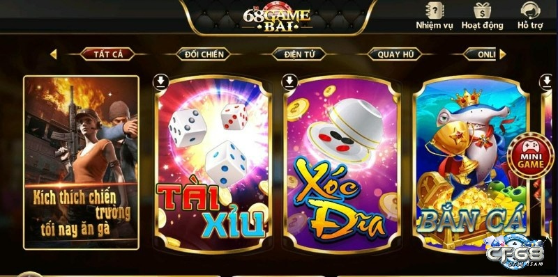 Cổng game có nhiều trò chơi đầy hấp dẫn với nhiều giải thưởng khủng