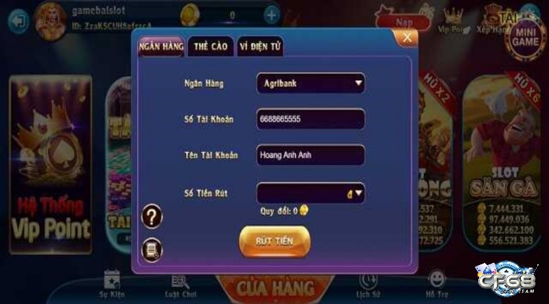 Tính năng nạp rút tại 68win net cực nhanh chóng