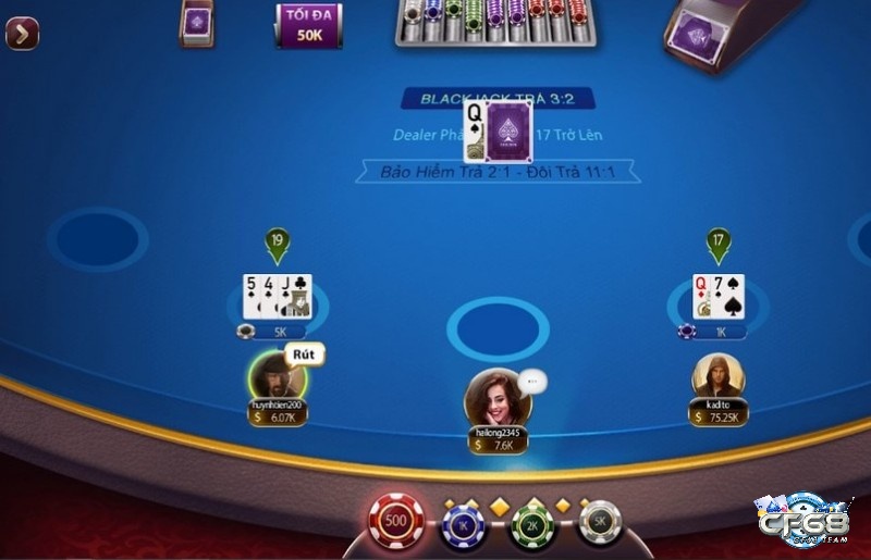 CF68 là sân chơi game danh dai Blackjack vô cùng uy tín & chất lượng