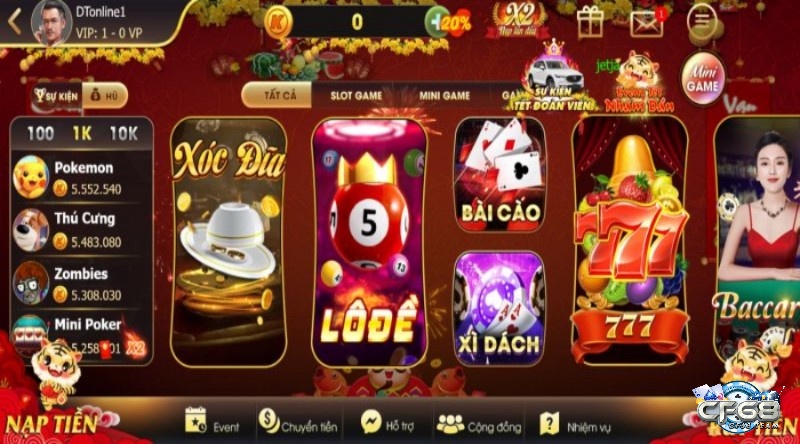 Các trò chơi đình đám tại web game King68