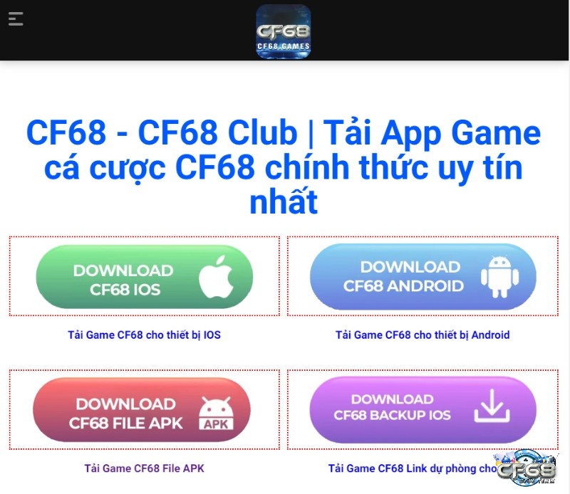 Các đường link tải game 68 cho tất cả các thiết bị