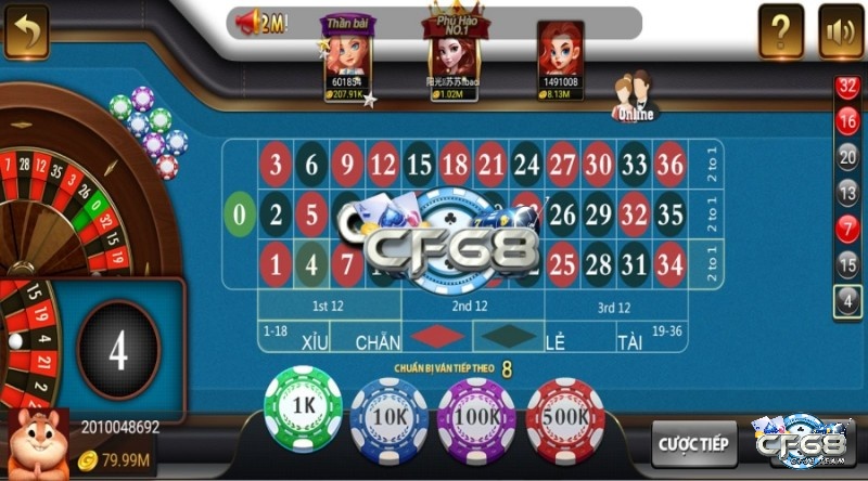 Roulette game cực chất tại sảnh game bài 68