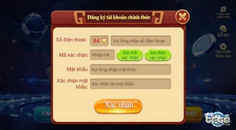 Hướng dẫn đăng ký tài khoản cá cược tại sảnh game bài 68