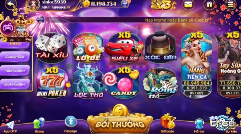 Kho game nổ hũ đa dạng và hấp dẫn của Nổ hũ 52 net