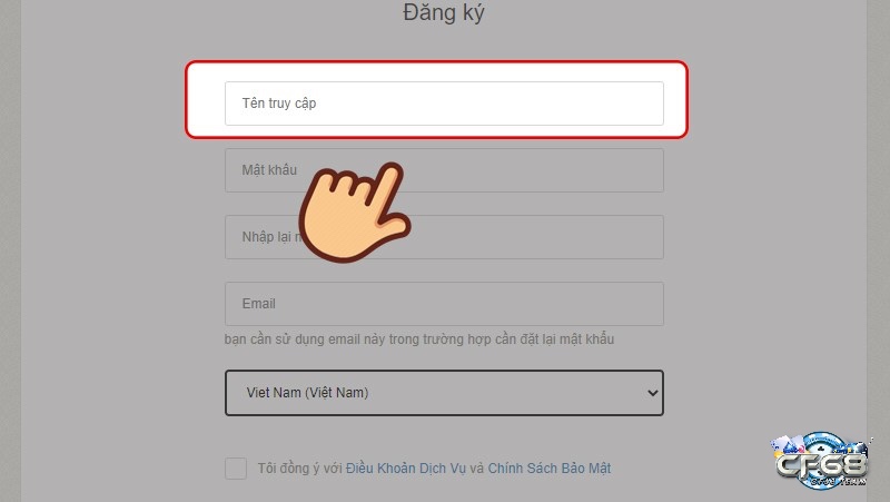 Cách tạo tài khoản Garena trên Web - Bước 2