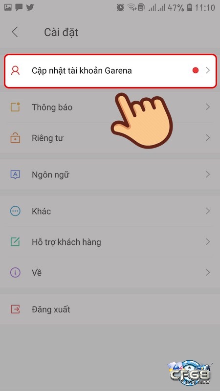 Cách tạo tài khoản Garena trên ứng dụng - Bước 12