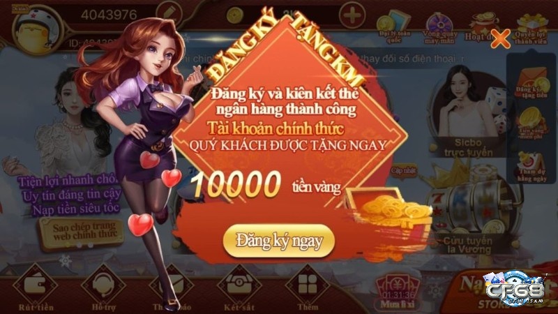 Chương trình game tặng tiền trải nghiệm của CF68