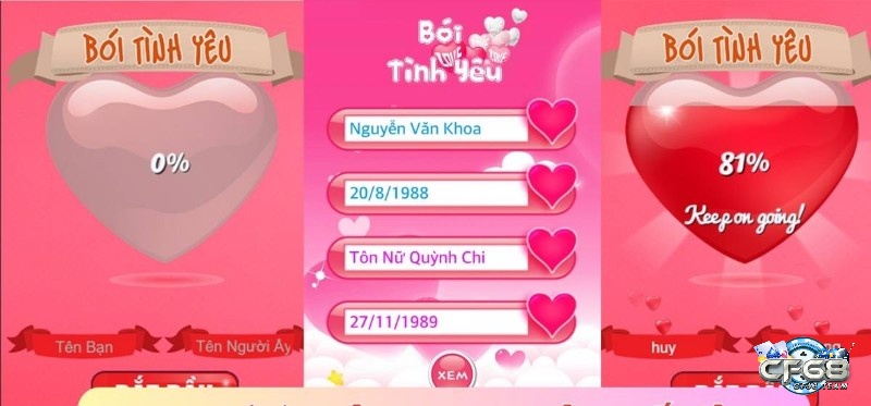 App bói tình yêu - áp dự đoán tình yêu khá phổ biến hiện nay