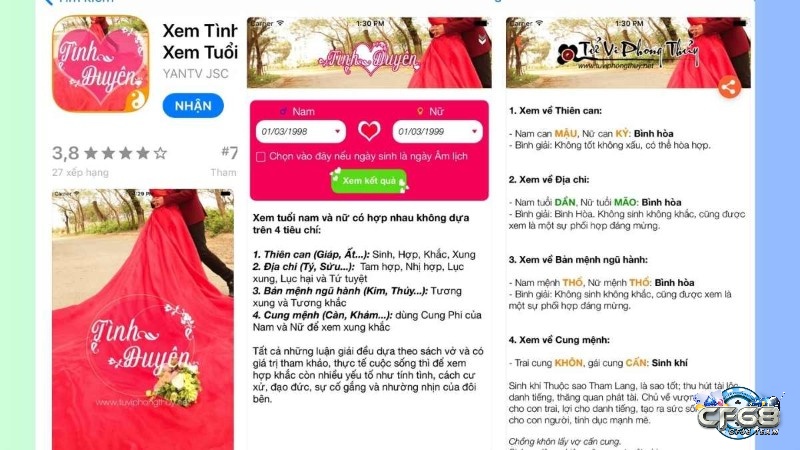 Tải và trải nghiệm app xem tình duyên - xem tuổi hợp ngay thôi nào!!