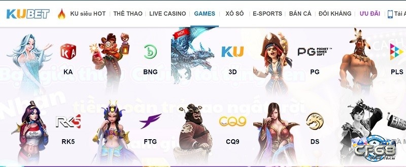 Slot tại Kubet có nhiều chủ đề khác nhau