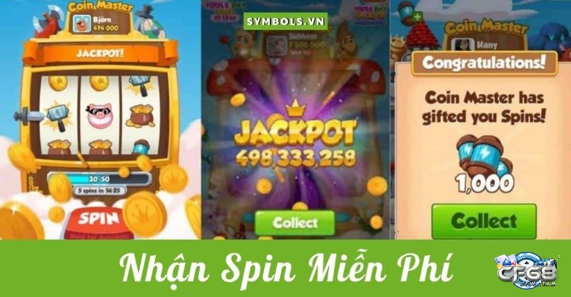 Quay vòng quay may mắn để nhận Spin Coin Master