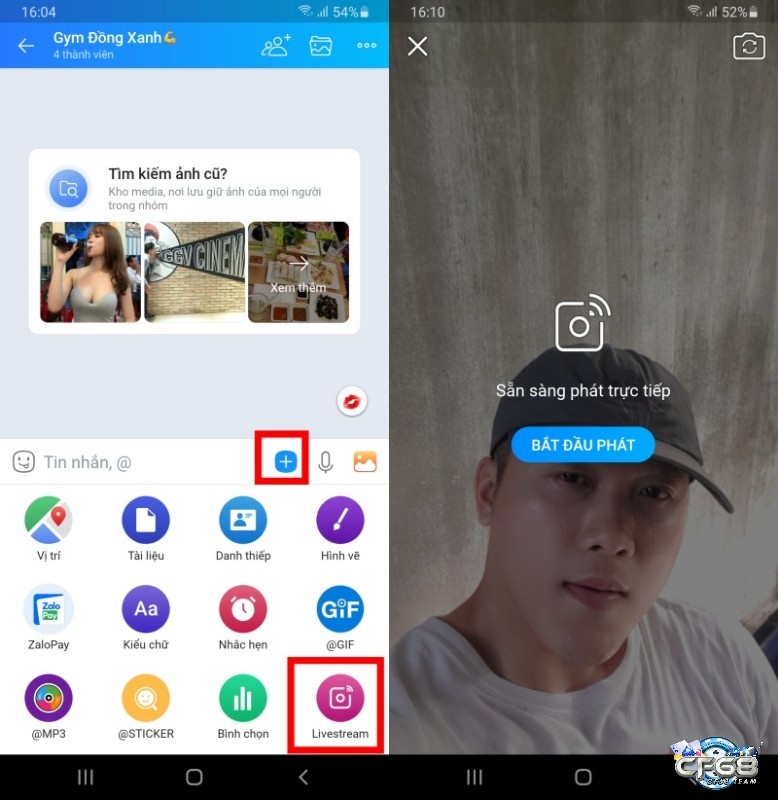 Giao diện của Zalo Live app được thiết kế hiện đại và bắt mắt