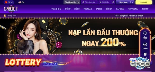 Nạp lần đầu thưởng 200%