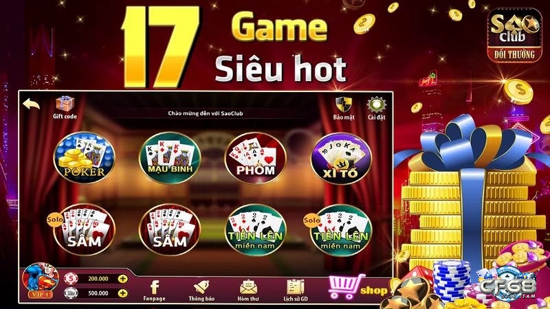 Game bài hấp dẫn tại Sao Club