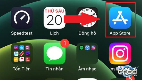 Vào App Store sau đó tìm kiếm ứng dụng muốn tải xuống.