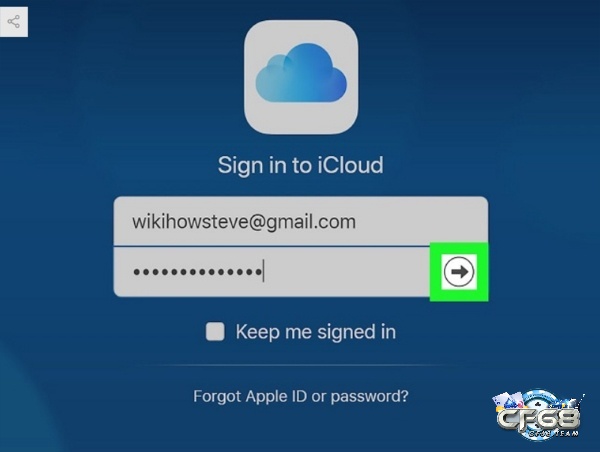 Đăng nhập vào tài khoản iCloud