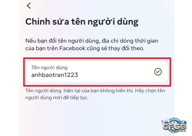 Nhập tên link Facebook mà mình thích vào ô trống