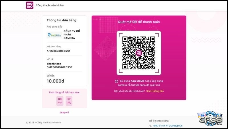 Quét mã QR để thanh toán