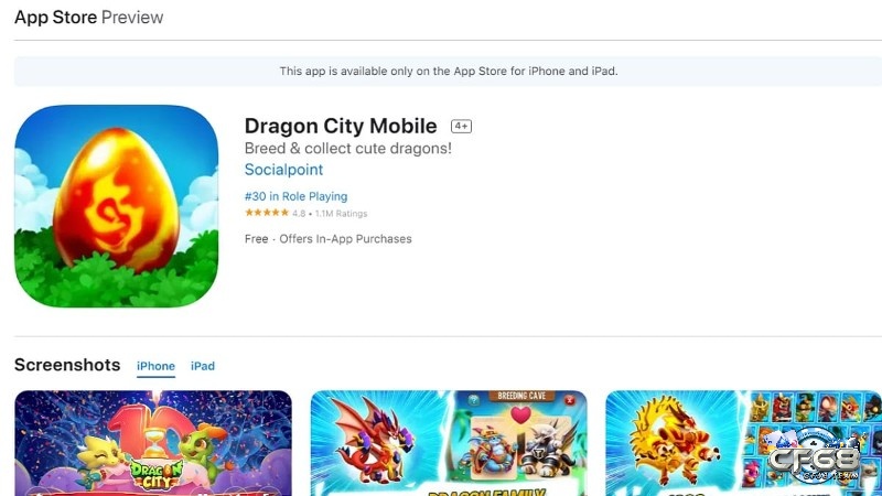 Tải Dragon City trên ứng dụng App Store