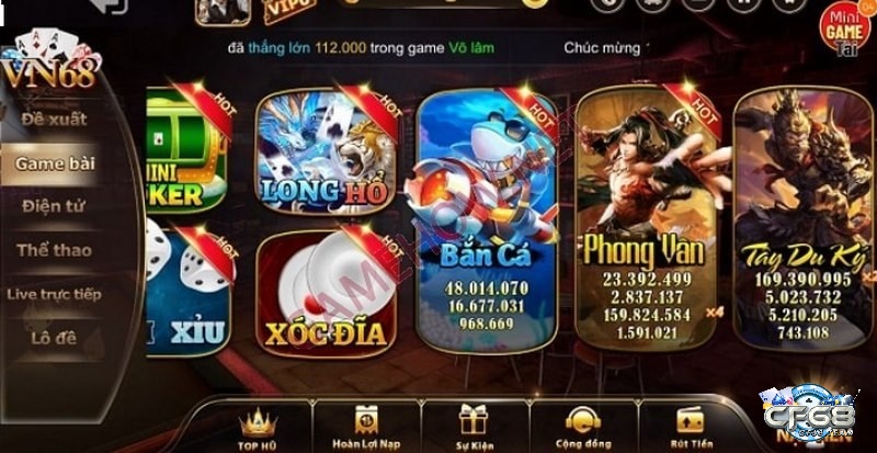 Tổng quan về sân chơi cá cược vn68 casino 