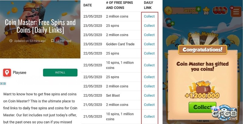 Cách có lượt quay trong Coin Master trên Levvel, bạn nhận tối đa 4 ngày