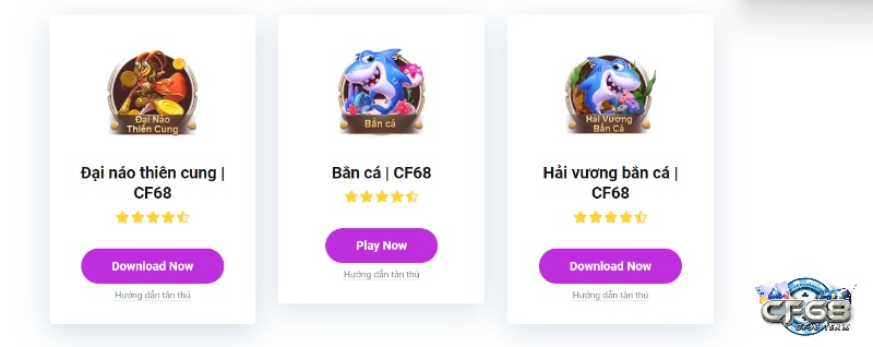 Gems ban ca trên CF68 khá đa dạng