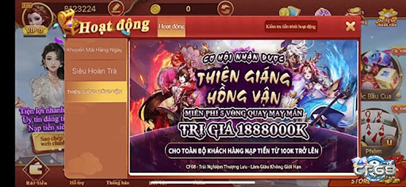 Cách tham gia khuyến mãi nạp lần đầu tại CF68 như thế nào?