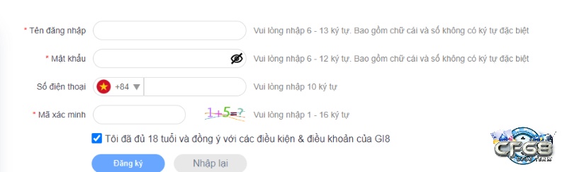 Cách đăng ký tài khoản web cược Gi8 rất đơn giản