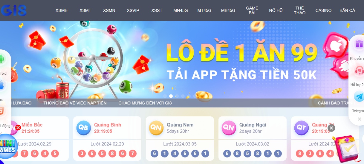 Gi8 - Nhà cái casino trực tuyến, tải ứng dụng lô đề, xổ số