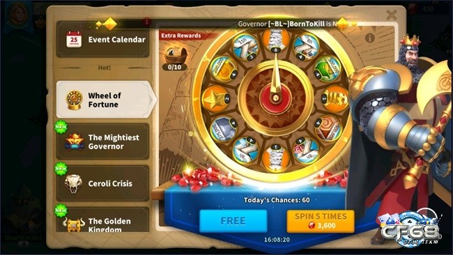 Rise Of Kingdom cung cấp nhiều sự kiện hấp dẫn