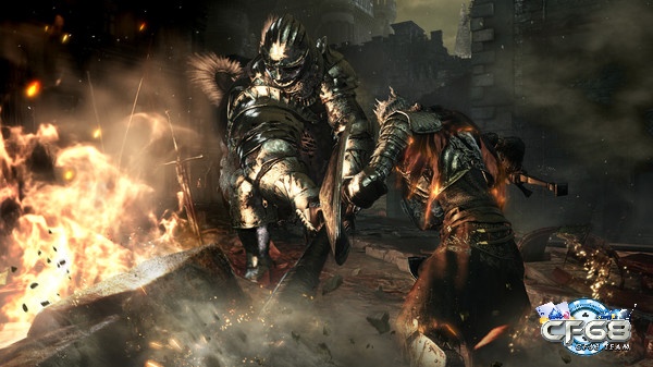 Game Dark Souls có lối chơi hành động chặt chém mạnh mẽ