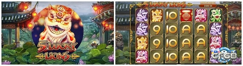 Bảng thanh toán trong Game Slot 5 Lucky Lions