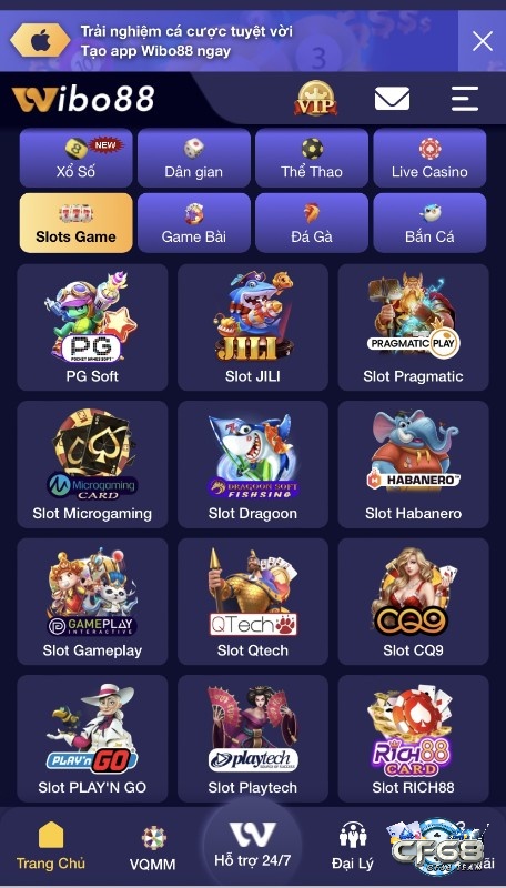 Slot game phong phú bao gồm nhiều chủ đề hấp dẫn